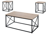 3 Pieces Table Set, Coffee, End, Side, Accent - Brown / Black