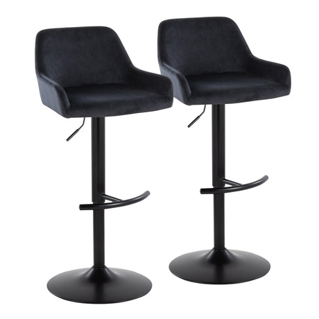 Daniella - Contemporary Adjustable Barstool With Swivel With Rounded T Footrest (Set of 2)