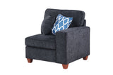 Gina - Sectional Sofa With Ottoman - Black