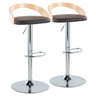 Grotto - Mid Century Modern Adjustable Height Barstool & Swivel With Oval Footrest (Set of 2)