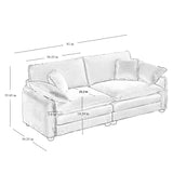 Two-Piece Corduroy Living Room Set (Sofa and Love Seat) - Gray