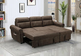 Hugo - Reversible Sleeper Sofa Chaise With USB Charger - Brown