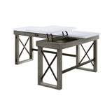 Talmar - Marble Top Weathered Writing Desk With Lift Top