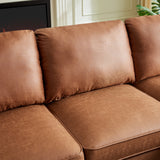 82.2" Suede Sofa with Left Facing Chaise, Brown