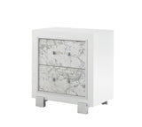 Skye - Marble Nightstand - White