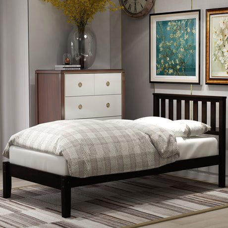 Platform Bed With Headboard / Wood Slat Support