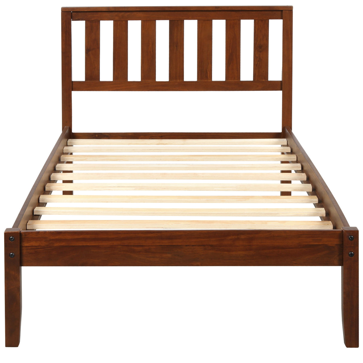 Platform Bed With Headboard / Wood Slat Support