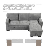 Sleeper Sofa Chaise with Storage  and USB Charger - Gray