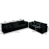 Chenille 2 Piece Living Room Set - Black