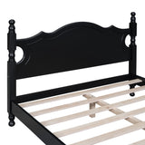 Full Size Wood Platform Bed With Slat Support, Black