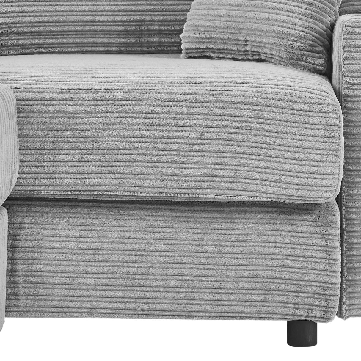 72.8" Modern Style Loveseat with Storage Space, Movable Ottoman, Two USB Ports, Two Cup Holders and Phone Holder - Gray