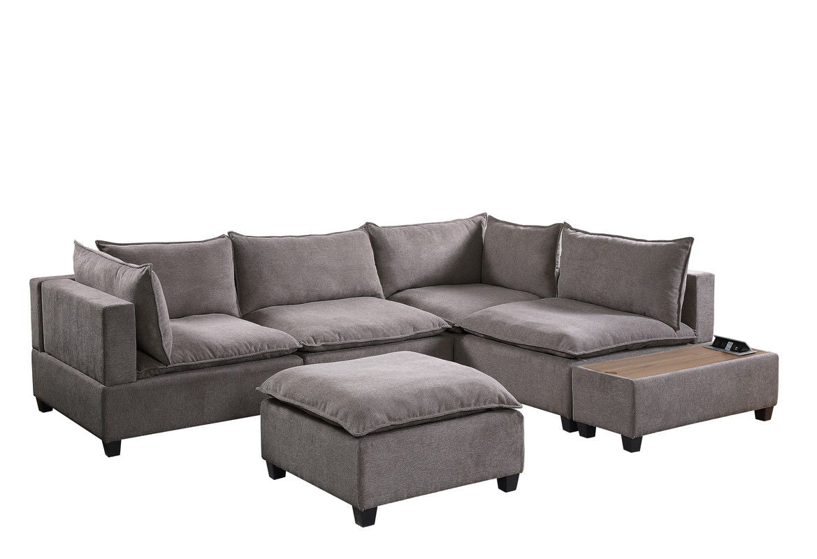 Madison - Modular Sectional Sofa Chaise With USB Storage Console Table