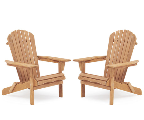 Lounge Patio Chair For Garden Outdoor Wooden Folding Adirondack Chair (Set of 2) Solid Cedar Wood Lounge Patio Chair For Garden