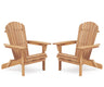 Lounge Patio Chair For Garden Outdoor Wooden Folding Adirondack Chair (Set of 2) Solid Cedar Wood Lounge Patio Chair For Garden