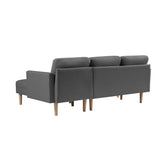 Sofa Chaise with Ottoman - Gray