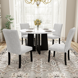 5-Piece Faux Marble Round Dining Table set