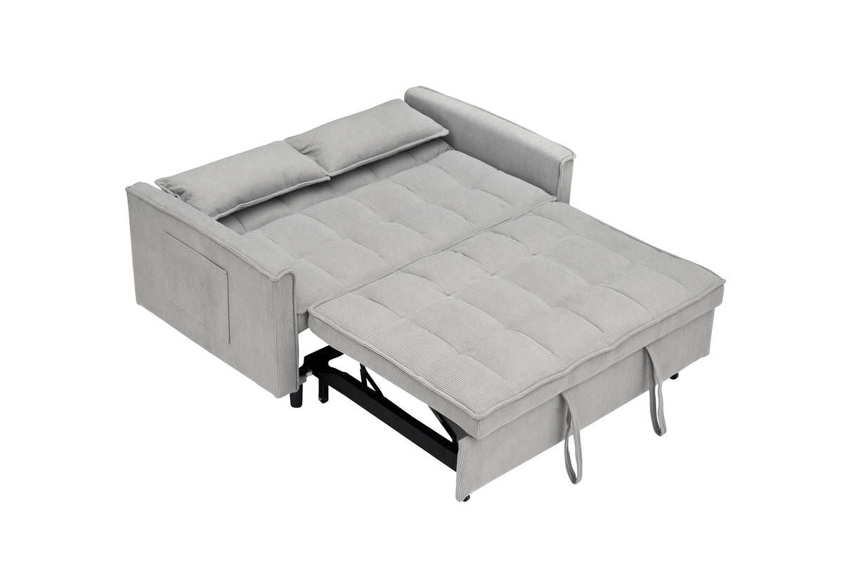 54.30-inch Love Seat with pull out bed - light grey