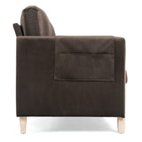 79.5" Comfortable Solid Wood Sofa with Soft Cushion" - Brown