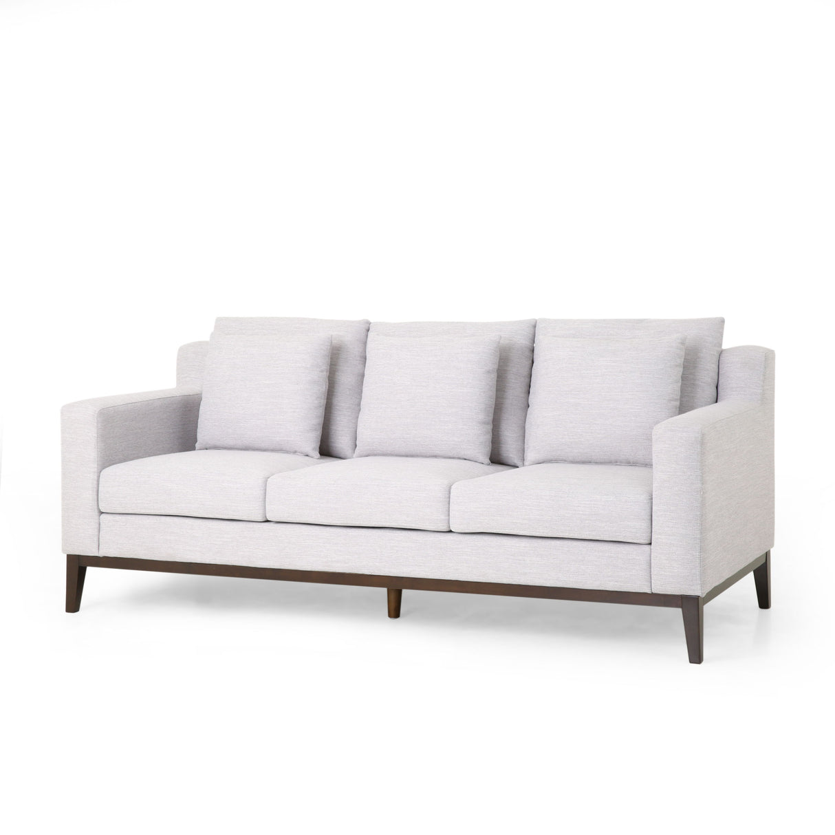 Sturdy Sofa With Accent Pillows - Light Gray