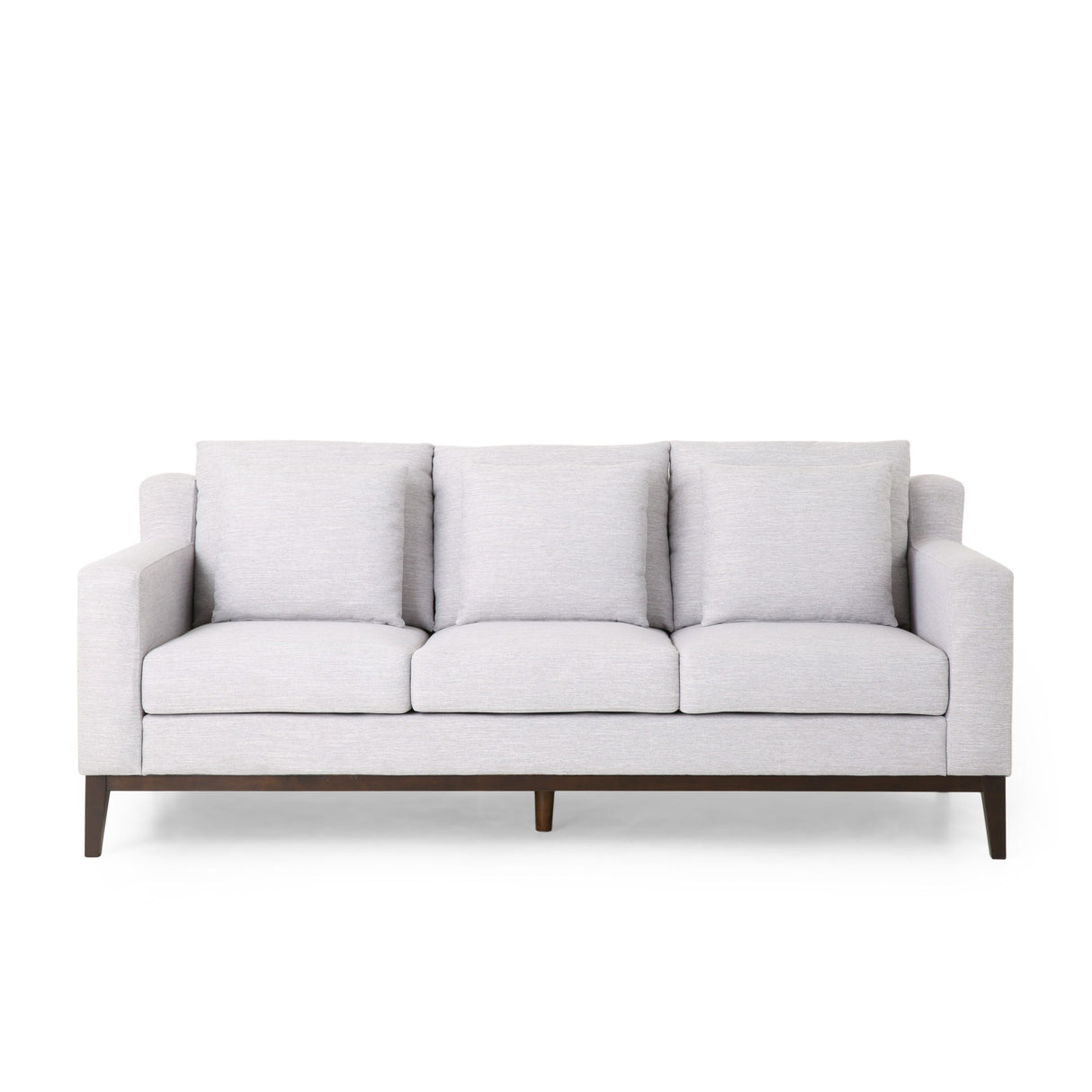 Sturdy Sofa With Accent Pillows - Light Gray