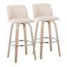 Toriano - Contemporary Fixed Height Barstool With Swivel & Round Footrest (Set of 2)