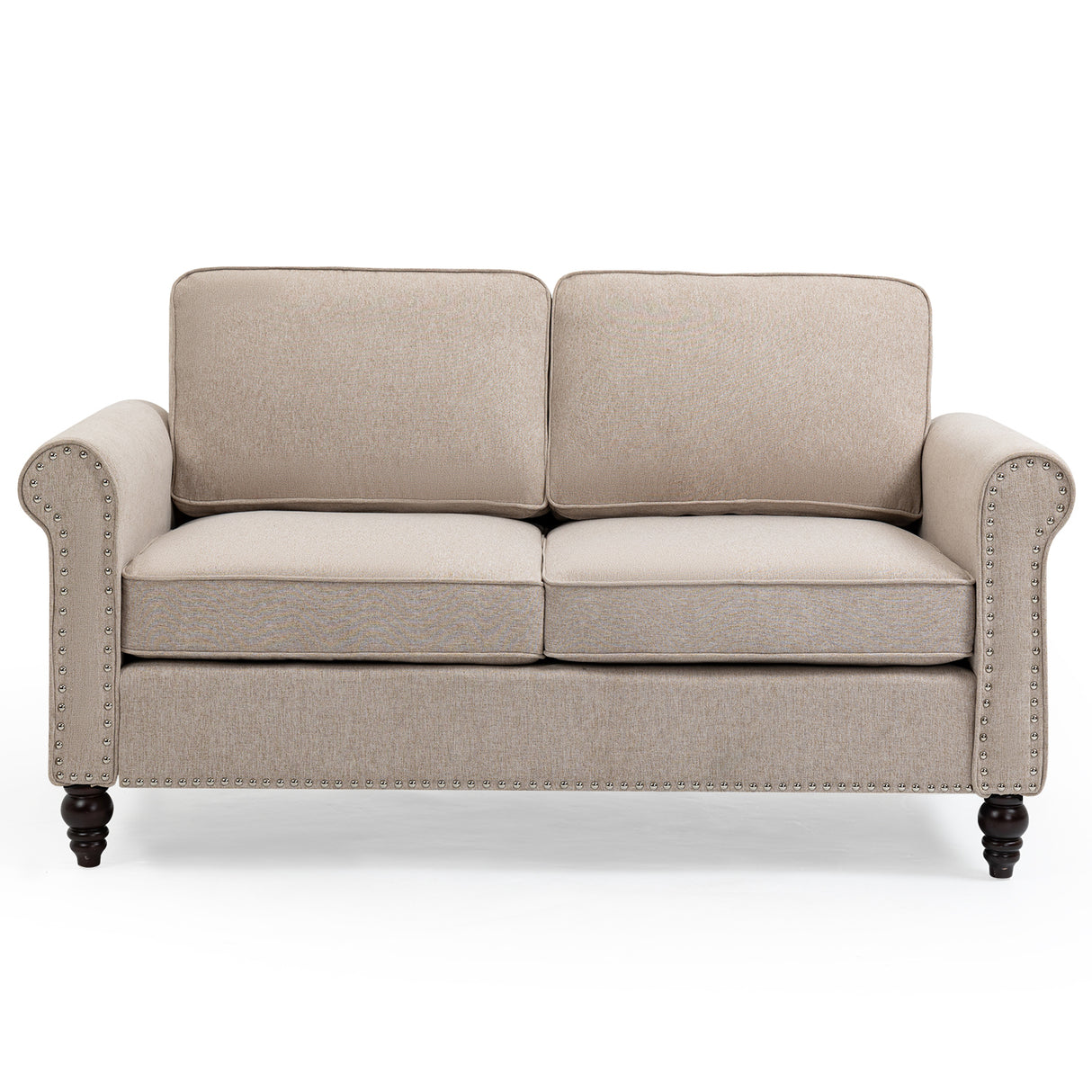 Transitional Upholstered Loveseat - Light Beige