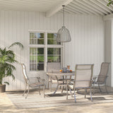 Cast Aluminum Dining Set With Sling Chairs