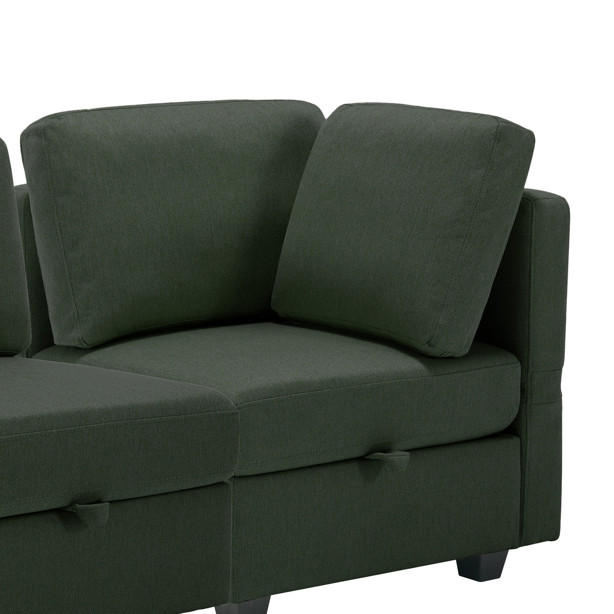 3 Piece Living Room Set With Storage including Sofa, Love Seat and Chair - Green