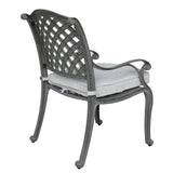 Indoor Outdoor Aluminum Dining Chair With Cushion - Golden Gauze