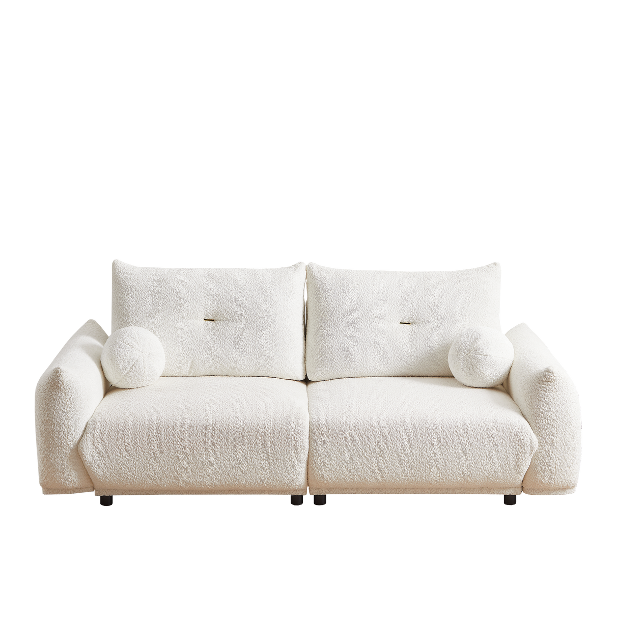 2 Piece Living Room Set with Four Pillows - Off White