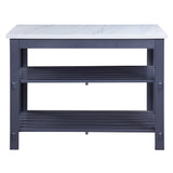 Enapay - Marble Top Top Kitchen Island - Gray