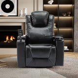 270° Swivel Power Recliner Individual Seat Home Theater Recliner With Surround Sound, Cup Holder, Removable Tray Table, Hidden Arm Storage For Living Room