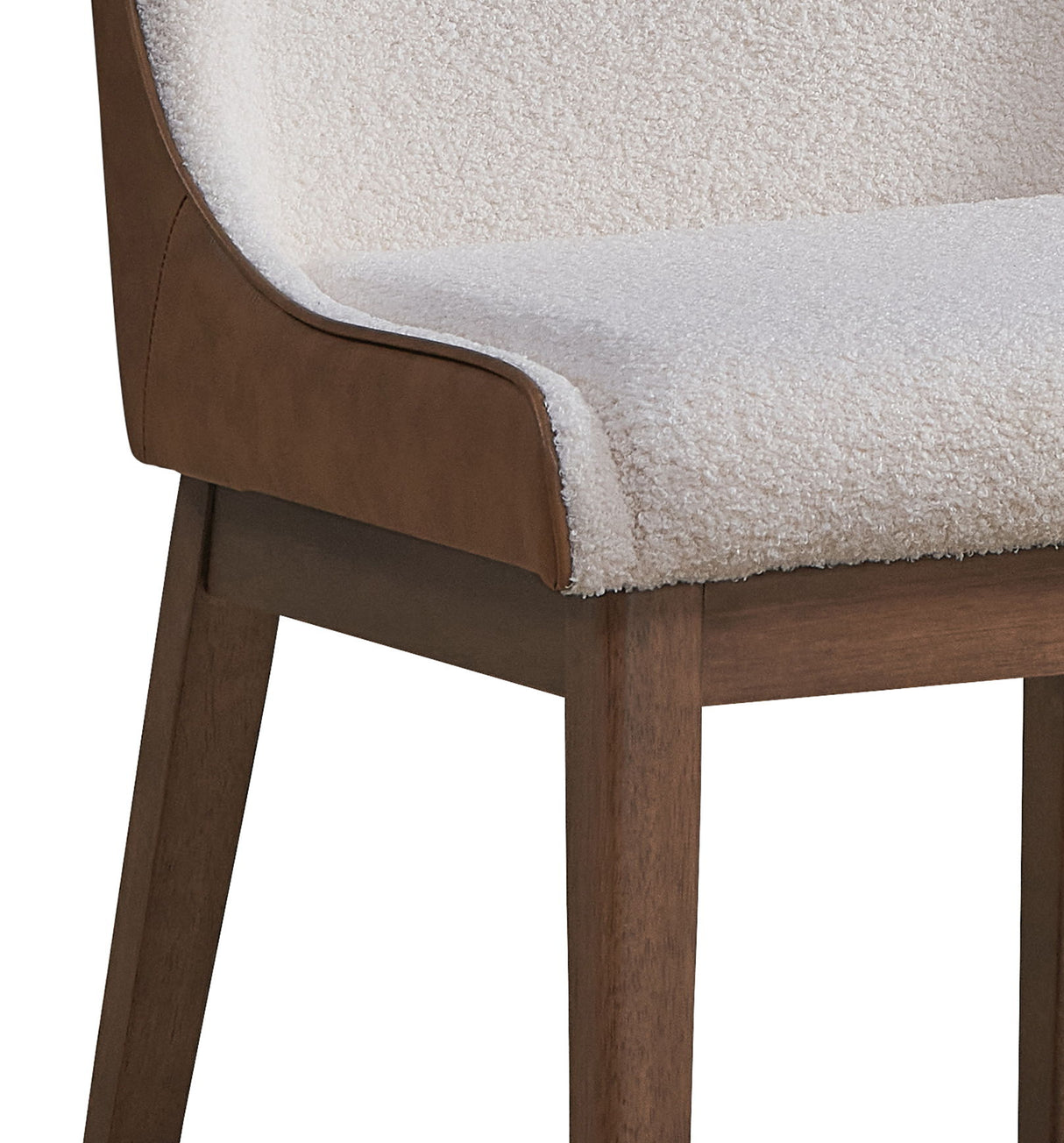 Ginny - Boucle Velvet Side Chair (Set of 2) - Walnut