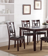 7pc Dining Set with Upholstered PU Chairs - Espresso