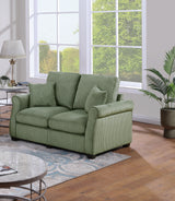 2 PC Living Room Set Including Sofa and love Seat With Pillows -Sage Green