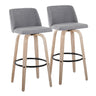 Toriano - Mid-Century Modern Fixed Height BarStool With Round Footrest (Set of 2)