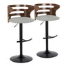 Cosi - Mid Century Modern Adjustable Barstool With Swivel With Rounded T Footrest (Set of 2)