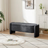 Ottoman Oval Storage Bench, 3D Lamb Fleece Bench With Large Storage Space For The Living Room, Entryway And Bedroom