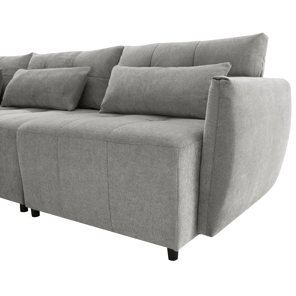 113.3" Modular Sectional Sofa with Ottoman, USB and USB-C Ports, Gray