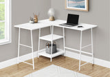 Computer Desk, Home Office, Corner, Storage Shelves, L Shape, Work, Laptop, Contemporary, Modern - White Base