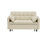 54.30-inch Love Seat with Pull Out Bed - beige