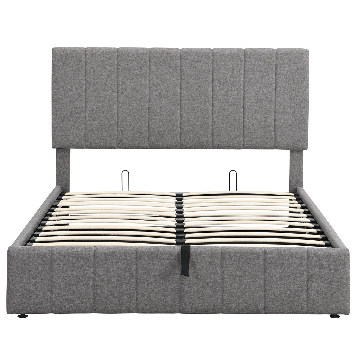 Full size Upholstered Platform bed with a Hydraulic Storage System - Gray