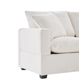 Modern Chenille  Modular Sofa with 2 Pillows - White