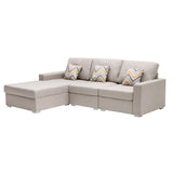 Nolan - Fabric 3 Piece Reversible Sectional Sofa