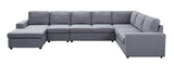 Tifton - Linen 7 Seat Reversible Modular Sectional Sofa Chaise