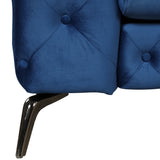 85.5" Velvet Upholstered Sofa with Sturdy Metal Legs, Blue