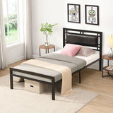 Twin Size Metal Bed - Black