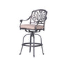 Patio Outdoor Aluminum Swivel Bar Stool With Cushion (Set of 2)