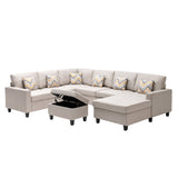 Nolan - 7 Piece Sectional Sofa With Pillows And Interchangeable Legs