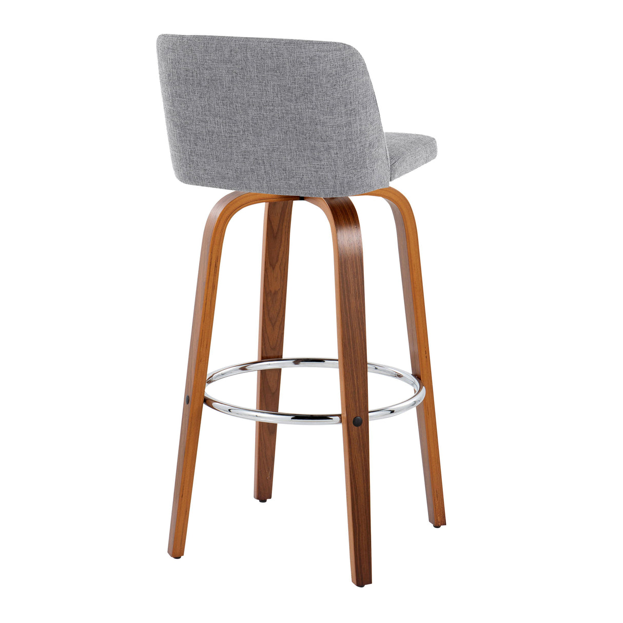 Toriano - Mid Century Modern Fixed Height, Barstool With Swivel With Round Footrest (Set of 2)